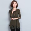 301 women's trendy lace bottom shirt