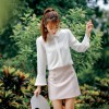 8650 Korean fashion diamond lapelchiffon shirt