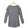 2079 hot sale printing splicing long sleeve T-shirt