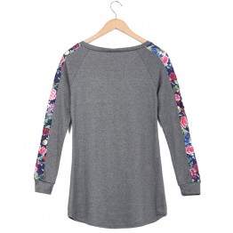 2079 hot sale printing splicing long sleeve T-shirt