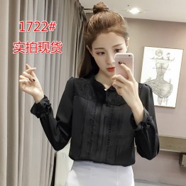 1722 Korean version long sleeve lace sweet shirt