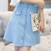 10194 Korean belt decorated A-line skirt