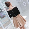 8339 slim sexy backless boat neck bubble skirt dress