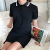 193 Korean fashion slim waist polo dress