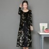 A076 velvet printing fashion loose dress