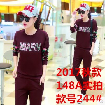 244 fashion printing letters long sleeve tracksuit