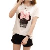 1688 cartoon sequins large size short sleeve t-shirt