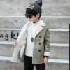 7301 Winter children's trend deerskin leather lapel warm jacket 