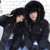 8972 winter big fur collar lovers down long coat