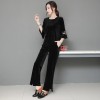 A075 embroidery gold velvet sportswear suit