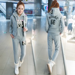 3517 woolen thick women leisure sports suit three pieces