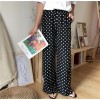 178 retro drawstring high waist dot wide leg pants