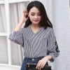1110 embroidered roses stripes shirt