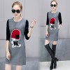 265 woolen knitting sleeve splicing dress