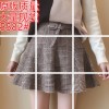 5582 Korean fashion lattice stripes lotus leaf skirt skirt pants 