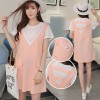 8525 pink pregnant women loose cotton large size dress