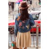 8903 loose retro embroidered short denim jacket