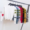 258 women's round neck irregular love embroidery short sweater