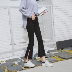 712 boot cut nine points pants high waist elastic pants