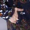 9087 folder cotton knitted print thick dress