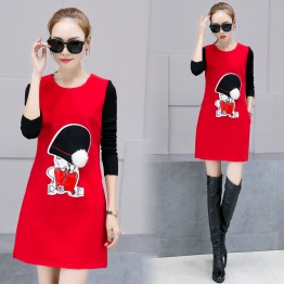 265 woolen knitting sleeve splicing dress