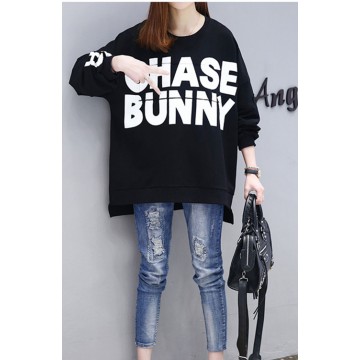 1821 letters print loose sweatshirt