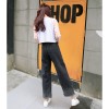 3301 high waist loose nine points wide leg jeans