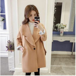 1761 temperament big lapel woolen coat