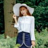 8650 Korean fashion diamond lapelchiffon shirt