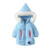 177371 children's winter cute rabbit big hair collar thickening warm hooded cotton coat