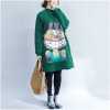 9962 wool lining print long sweatshirt