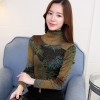 838 slim gold and silver silk mesh long sleeves shirt