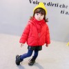 177370 small girl's winter cute rabbit ears scarf thickening warm hooded cotton coat