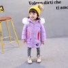 177371 children's winter cute rabbit big hair collar thickening warm hooded cotton coat