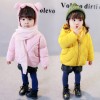 177370 small girl's winter cute rabbit ears scarf thickening warm hooded cotton coat