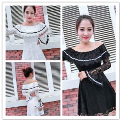 7515 autumn and winter lace dress