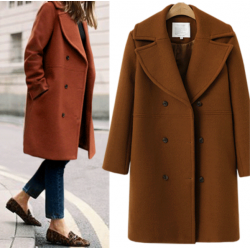 7117 large size women's wool long coat