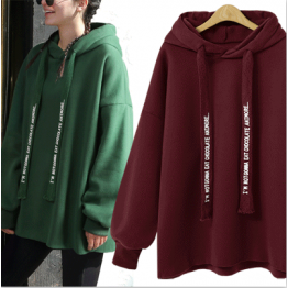 7119 loose hooded letters print sweatshirt