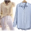 7095 street shot temperament stripes casual shirt