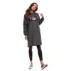 9814A long thick letters print hooded fleece dress 