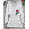 859 Amazon trendy knitted embroidery beach blouse