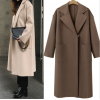 7118 Euramerican autumn and winter solid cashmere long woolen coat