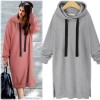 7116 hooded long sleeve long sweatshirt dress