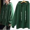 7119 loose hooded letters print sweatshirt