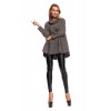 9825 long zipper decoration woolen coat