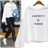 7102 white pullover print hooded sweatshirt