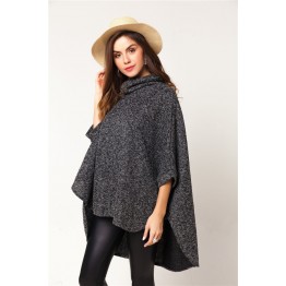 9860 short irregular thick woolen cloak coat