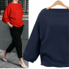 7111 Euramerica fall boat neck thin sweatshirt