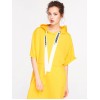 2018 spring and summer Amazon trendy ribbon hooded five-point sleeves big pocket dress