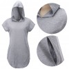7087 hot sale large hooded solid color large T-shirt